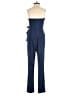 Charlotte Russe 100% Polyester Solid Blue Jumpsuit Size S - photo 2