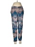 Elevenses Print Blue Casual Pants Size 8 - photo 1
