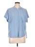 DKNYC Blue Short Sleeve Blouse Size L - photo 1