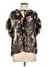 alex & lili 100% Polyester Floral Black Short Sleeve Blouse Size L - photo 1