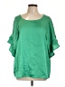 Umgee Green Short Sleeve Blouse Size L - photo 1