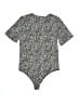 Express Animal Print Black Short Sleeve Blouse Size L - photo 2
