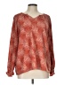 Jessica Simpson Floral Multi Color Red Long Sleeve Blouse Size L - photo 1