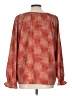 Jessica Simpson Floral Multi Color Red Long Sleeve Blouse Size L - photo 2