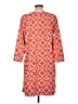 Lands' End Print Orange Casual Dress Size L - photo 2