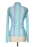 Kiwi 100% Polyester Stripes Teal Long Sleeve Blouse Size L - photo 2