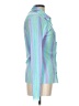 Kiwi 100% Polyester Stripes Teal Long Sleeve Blouse Size L - photo 4