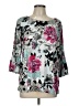 Ellen Tracy Silver 3/4 Sleeve Blouse Size L - photo 1
