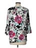 Ellen Tracy Silver 3/4 Sleeve Blouse Size L - photo 2