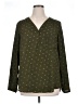 Pleione 100% Polyester Stars Green Long Sleeve Blouse Size XL - photo 1