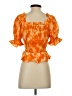 Cake For Dinner 100% Rayon Orange 3/4 Sleeve Blouse Size XS - photo 2