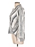 Lulus 100% Viscose Stripes Silver 3/4 Sleeve Blouse Size L - photo 5
