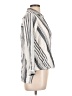 Lulus 100% Viscose Stripes Silver 3/4 Sleeve Blouse Size L - photo 4