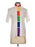 Worthington Color Block White Short Sleeve Blouse Size 2 (petite) - photo 1