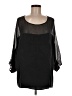 Gypsy 05 100% Silk Black 3/4 Sleeve Silk Top Size M - photo 1