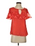 Mine 100% Polyester Orange Short Sleeve Blouse Size S - photo 1