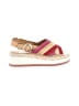 Marc Fisher LTD Stripes Pink Wedges Size 7 1/2 - photo 1