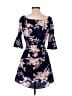 Unbranded 100% Polyester Floral Blue Casual Dress Size M - photo 2