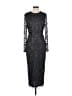 Mac Duggal 100% Polyester Black Silver Cocktail Dress Size 6 - photo 1
