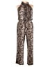 En Focus Studio Animal Print Brown Jumpsuit Size 14 - photo 1