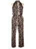 En Focus Studio Animal Print Brown Jumpsuit Size 14 - photo 2