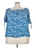 Angels 100% Rayon Blue Short Sleeve Blouse Size 3X - photo 1