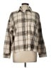 JOA 100% Cotton Plaid Tan Long Sleeve Button-Down Shirt Size L - photo 1