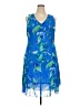 Mlle Gabrielle 100% Polyester Tropical Blue Cocktail Dress Size 18W - photo 1
