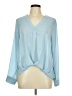 Lush 100% Polyester Blue Long Sleeve Henley Size M - photo 1