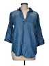 Cloth & Stone Blue 3/4 Sleeve Button-Down Shirt Size M - photo 1