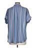 Jade 100% Polyester Stripes Blue Short Sleeve Blouse Size L - photo 2