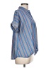 Jade 100% Polyester Stripes Blue Short Sleeve Blouse Size L - photo 4