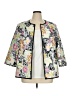 Silk Land Floral White Blazer Size 1X - photo 1