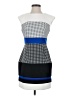 Sandra Darren Houndstooth Blue Cocktail Dress Size 4 - photo 1