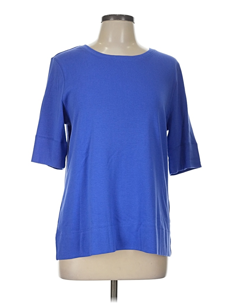 Pre-owned Chico's 3/4 Sleeve T-shirt In Blue