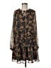 Ann Taylor LOFT 100% Polyester Floral Black Casual Dress Size M - photo 1