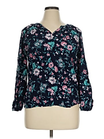 Basic Editions 3/4 Sleeve Blouse (view 1)