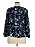Basic Editions 100% Rayon Floral Teal 3/4 Sleeve Blouse Size XL - photo 2