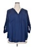Torrid 100% Polyester Blue 3/4 Sleeve Blouse Size 2X Plus (2) - photo 1