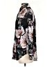 Lavender Brown 100% Rayon Floral Black 3/4 Sleeve Blouse Size XS - photo 5
