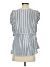 Kling 100% Cotton Blue Sleeveless Blouse Size 4 - photo 2