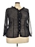 Avenue 100% Polyester Black 3/4 Sleeve Blouse Size 18 Plus - photo 1