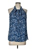 Parker 100% Polyester Blue Sleeveless Blouse Size L - photo 1