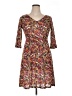 ROMY Print Brown Casual Dress Size L - photo 1