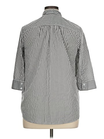Roaman's 3/4 Sleeve Button-Down Shirt (view 2)