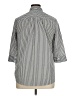 Roaman's Stripes Silver 3/4 Sleeve Button-Down Shirt Size 14w - photo 2