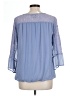 AGB 100% Polyester Blue 3/4 Sleeve Blouse Size L - photo 2