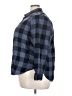 H&M 100% Cotton Checkered-gingham Blue Long Sleeve Button-Down Shirt Size 24 - photo 5