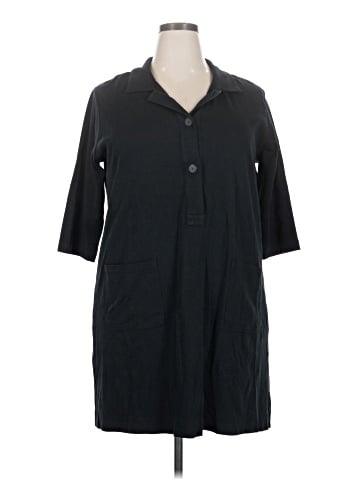 Joan Vass 3/4 Sleeve Button-Down Shirt (view 1)