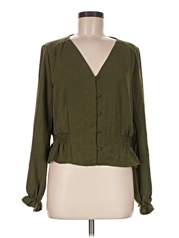 Topshop Long Sleeve Blouse (view 1)